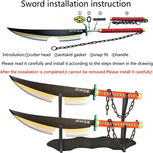 Vista 102 de SV Anime Demon Slayer Sword Katana 41 Inch Decorative Collectible Gift Cosplay Sword，Various Styles Available