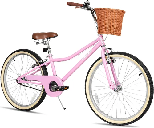 Vista 8 de WEIZE Girls Bike 20 24 Inch Teenage Tween Kids Cruiser Bike Commuter Bicycles with V-Brake Pink White