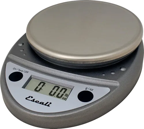 Vista 7 de San Jamar - Báscula digital de metal para alimentos, báscula de cocina, báscula de gramos con pilas para cocinar, hornear, preparar comidas, Rojo