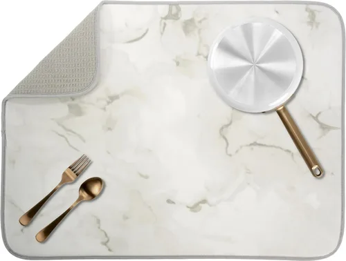 Vista 25 de S&T INC. Tapete de microfibra para secado de platos, reversible y absorbente para cocina, de 16 x 18 pulgadas, color negro
