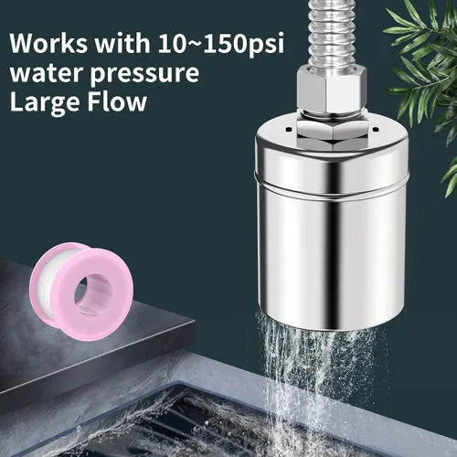 Vista 2 de Válvula de flotador de acero inoxidable con control automático de nivel de agua, paquete de 2, 1/2 pulgada, diseño de entrada lateral de grado 304