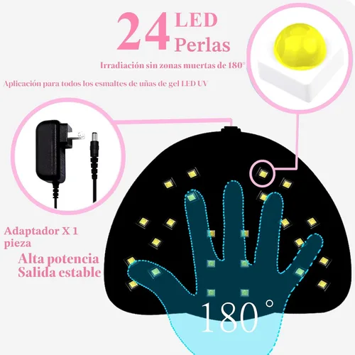 Vista 3 de BIGBEAR - Luz UV para uñas, lámpara de uñas UV LED de 48 W para esmalte de gel, secador de uñas rápido con sensor automático, 3 ajustes