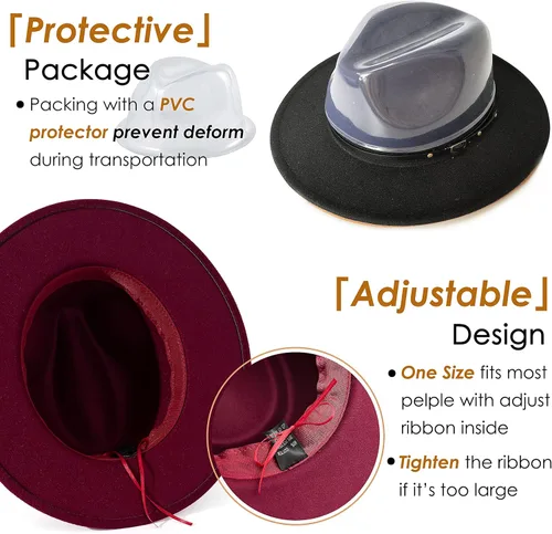 Vista 51 de Lisianthus - Sombrero con cinta con hebilla de ajuste, para mujer, modelo Fedora