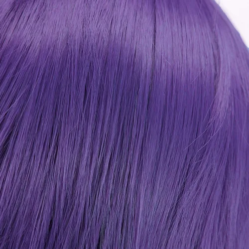Vista 5 de MapofBeauty Peluca de disfraz de cosplay recta corta de moda (morado)