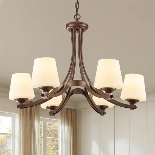Vista 11 de Lámpara de comedor de níquel cepillado, moderna lámpara plateada con vidrio esmerilado, 3 luces de metal para isla de cocina, lámparas colgantes E26