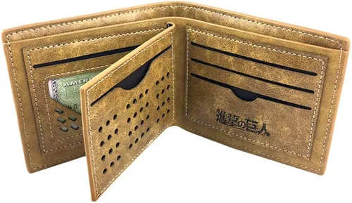 Vista 5 de ASLNSONG Cartera corta de cuero plegable con bolsillo para monedas, estilo casual, para niños y niñas