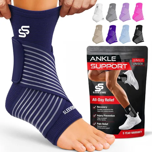 Vista 21 de Tobillera Sleeve Stars para mujeres y hombres, tobillera para esguince de tobillo, manga de compresión para alivio de la fascitis plantar, soporte