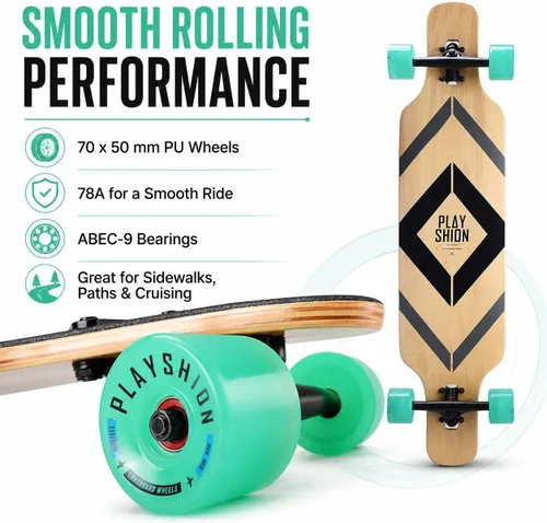Vista 6 de Playshion Drop Through Freestyle - Patineta de tablero largo