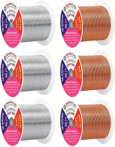 Vista 206 de Mandala Crafts - Alambre de aluminio anodizado de calibre 22 para hacer joyas - 137.2 m de alambre flexible surtido y coloreado - Doble para bonsái