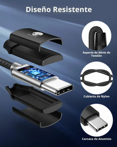 Vista 6 de Stouchi USB C to 3.5mm Dongle Adapter, Type C Headphone Audio Jack Cord Negro