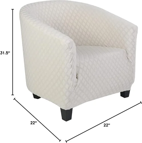 Vista 9 de SearchI - Funda elástica para silla de club, fundas para silla de barril, fundas de jacquard para silla de bañera, fundas de elastano para sillón