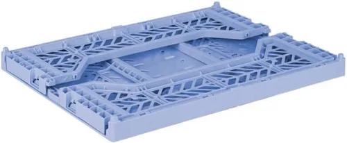 Vista 2 de AYKASA Contenedor de almacenamiento plegable, caja apilable de plástico, caja de leche (mediano, azul bebé)