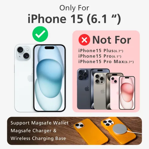 Vista 3 de alto Funda para teléfono compatible con iPhone 15 2023 y MagSafe, funda magnética de cuero italiano, funda protectora contra caídas de la serie Clop