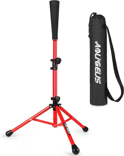 Vista 10 de Baseball Tee Batting Tee Softball Tee Portable Travel Hitting Tee,Easy Adjustable Height,Stable Tripod Stand