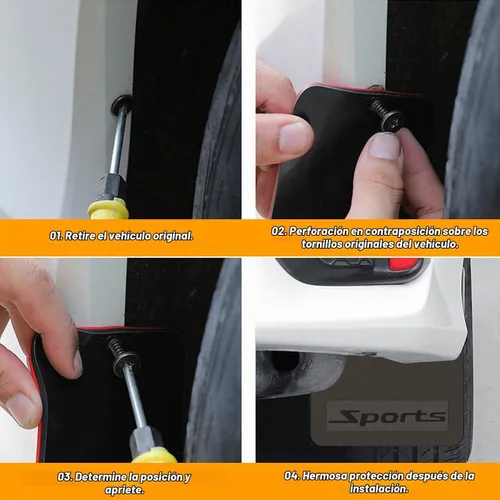 Vista 6 de 4 unidades de guardabarros de tamaño mini universal para automóvil, protector contra salpicaduras, apto para sedán, hatchbacks, protector de lodo
