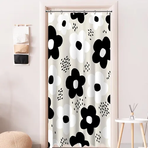 Vista 40 de Cortina de ducha pequeña para casa rodante, tamaño medio, estilo retro de los 70, con flores bonitas, estética abstracta de margaritas, decorativa