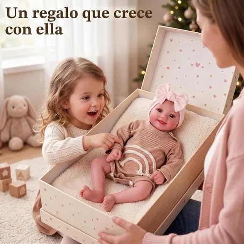 Vista 7 de BABESIDE Muñecas de bebé Reborn para nutrir el juego de simulación, muñeca realista de 17 pulgadas, cuerpo de tela suave, regalo para hermanas