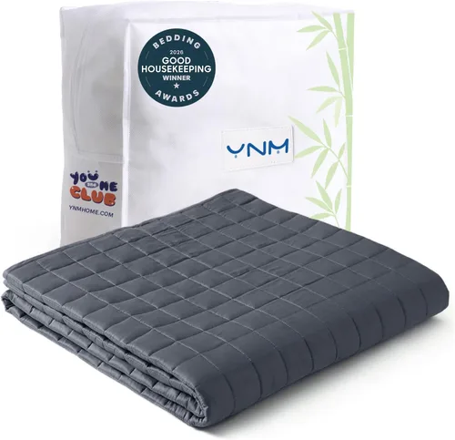 Vista 23 de YnM Manta con peso refrescante para adultos, manta pesada de 10 libras para una persona de 90 libras, perfecta para personas que duermen con calor