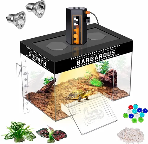 Vista 13 de GOZILLA Plataforma ajustable para tomar tortugas, 9.8 x 6.3 x 6.3 pulgadas, cubierta de tortuga acrílica y muelle, plataforma colgante