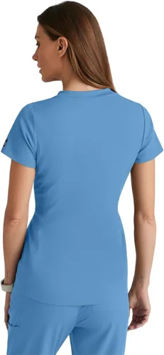 Vista 2 de BARCO Grey's Anatomy Spandex Stretch Direct - Camiseta médica con cuello en V para mujer