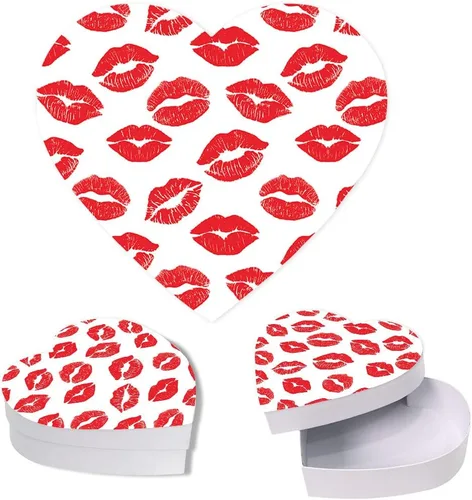 Vista 10 de Andaz Press Caja en forma de corazón para el día de San Valentín con tapa, divertida caja reutilizable en forma de corazón para tocino, caja de Bacon