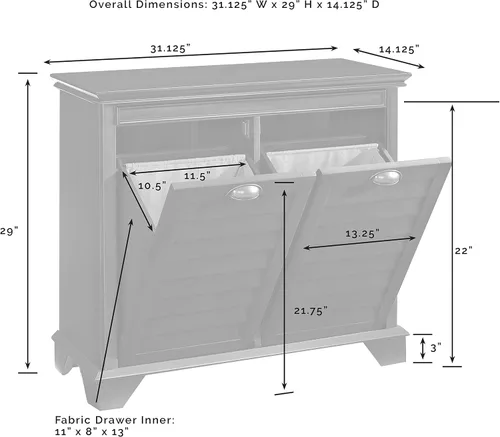 Vista 5 de Crosley Furniture Lydia - Cesta para ropa sucia con bolsas de clasificación de lino, almacenamiento y organización en el baño, color espresso