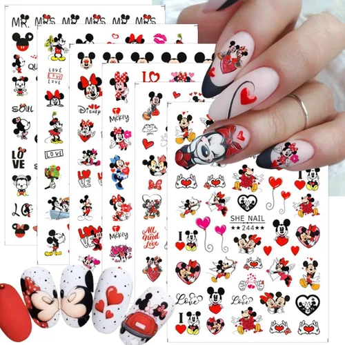 Vista 7 de 4 bonitas calcomanías de uñas de dibujos animados autoadhesivos 3D, suministros de decoración de uñas de Navidad, calcomanías de uñas Kawaii