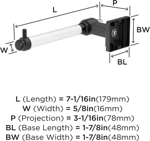 Vista 6 de Amerock BH36061CMB Soporte de papel higiénico de un solo poste transparente/negro mate 7-1/16 pulgadas (179 mm) de longitud Glacio Soporte