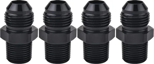 Vista 12 de EVIL ENERGY 3AN macho Flare a 1/4 "NPT adaptador de montaje de tubería de aluminio recto negro 4PCS