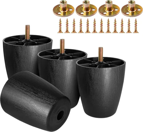 Vista 12 de 4 patas de sofá de plástico de 1-1/2 pulgadas con tuerca de placa, perno M8-1.25, ensanchar