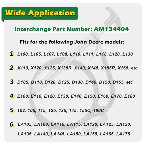 Vista 3 de AM134404 Repuesto para cable de entrada de control de canalón John Deere, cable deflector de canalón compatible con soplador de nieve JD de 44