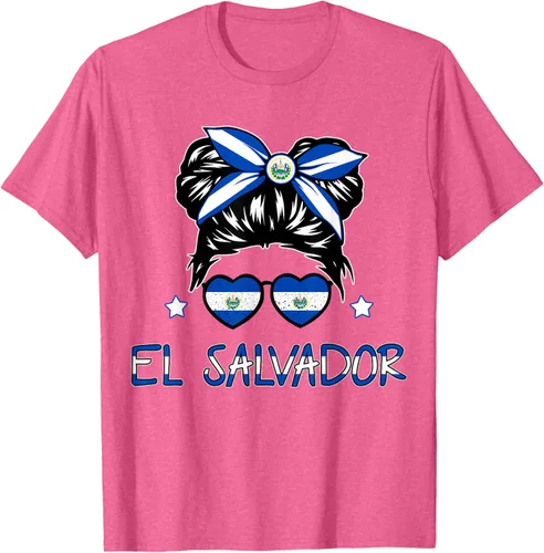 Vista 27 de Camiseta de El Salvador para Niñas Bandera Patrimonio Hispano Salvadoreño