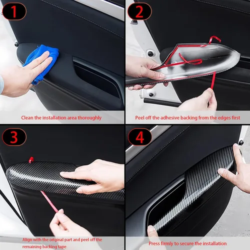 Vista 8 de YOUTOOCAR Cubierta de ventilación trasera de CA con patrón de fibra de carbono compatible con accesorios Kia Stinger 2018-2023