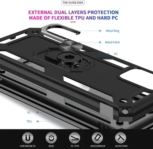 Vista 5 de LeYi para Samsung Galaxy A03S Funda de teléfono, Funda Samsung AO3S con [Paquete de 2] Protector de pantalla, [Calidad militar] Funda protectora
