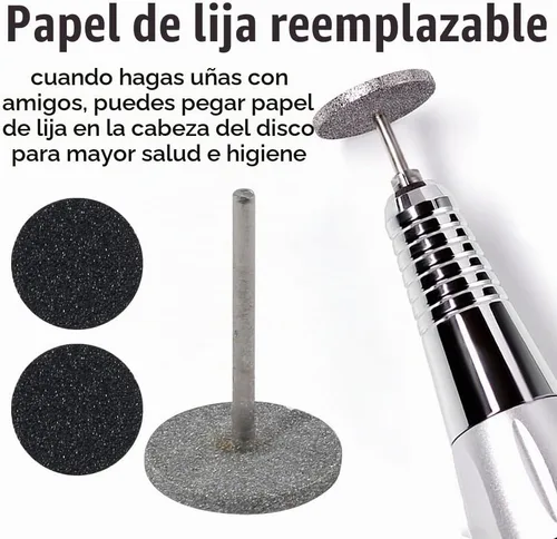 Vista 2 de Disco de lijado para uñas, lima eléctrica de pie, brocas para uñas de piel muerta, broca de cutícula para taladro de uñas, removedor de callos