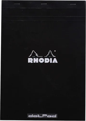 Vista 5 de Libreta Rhodia Head grapada para compras, No. 8 de 74 x 210 mm, rayada y de color negro
