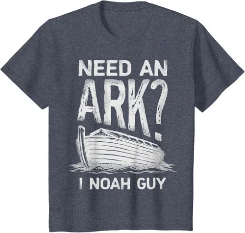 Vista 51 de Need an Ark I Noah Guy Funny Christian Men Women Pun Humour T-Shirt Negro