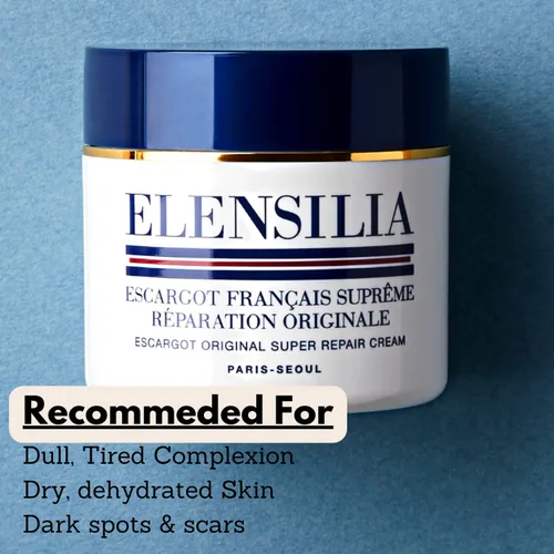 Vista 5 de Elensilia Snail Super Repair Crema facial de 1.76 onzas I 80% 100% auténtico de sederma francés Filtrado de caracol con colágeno, ceramida, 8 tipos