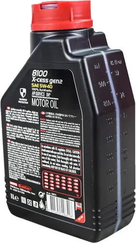 Vista 3 de Motul 109774 Juego de 6 botellas de aceite de motor 8100 X-Cess Gen2 5W-40 de 1 litro