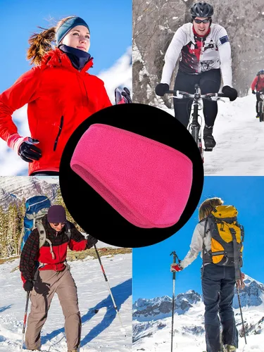 Vista 6 de Boao 2 diademas para calentar las orejas, diademas de invierno de forro polar para adultos y niños, uso en invierno