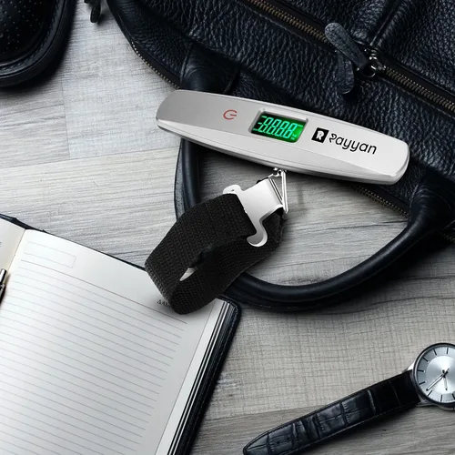 Vista 6 de Báscula digital portátil para maleta, báscula colgante, báscula de pesaje de equipaje con luz de fondo y función de tara, capacidad de 110