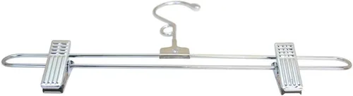 Vista 3 de 25 perchas tamaño 12 pulgadas alambre de metal cromado pantalón falda clip pellizco agarre accesorio exhibición al por menor ropa para adultos