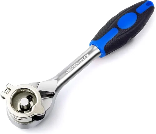 Vista 2 de Ascend Tools Trinquete de rueda fácil de 3/8 pulgadas, acción de trinquete de 72 dientes, cabezal de liberación rápida, rotador, giratorio, llave