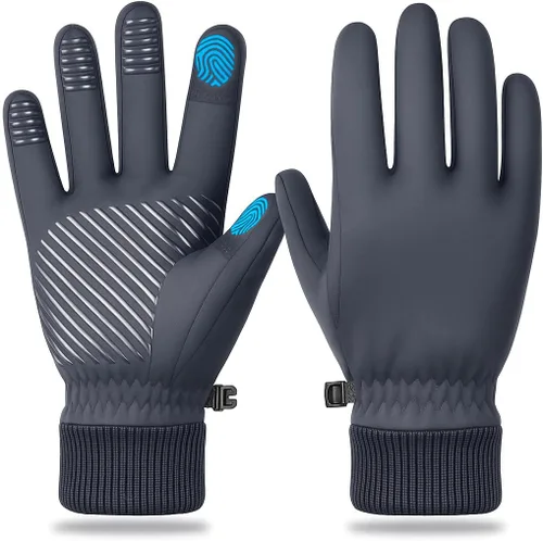 Vista 14 de FEWTUR Guantes de invierno para hombres y mujeres en clima frío - Guantes térmicos con dedos táctiles, guantes cálidos resistentes al agua para Negro