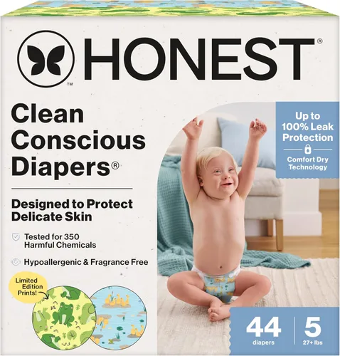 Vista 21 de The Honest Company Clean Conscious - Pañales para pieles delicadas, hasta un 100% a prueba de fugas, hipoalergénicos, sin fragancia, género neutro
