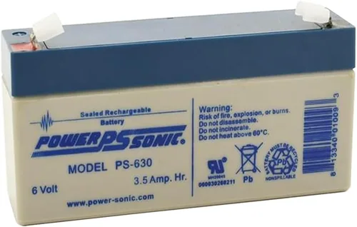Vista 3 de Batería de plomo sellada Power-Sonic 6v/3ah con terminal F1. Batería de repuesto