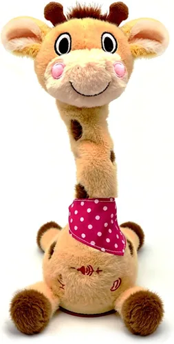 Vista 9 de Pbooo Juguete de jirafa que habla bailando, animal de peluche repite lo que dices, peluche musical electrónico con luz brillante, juguetes