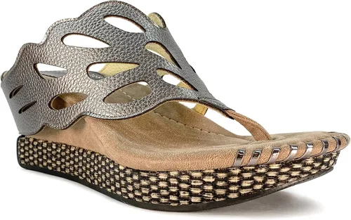 Vista 3 de Modzori Troya Easy Flip to Reverse - Sandalias de cuña media para mujer