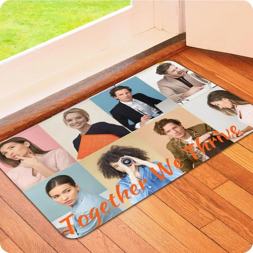 Vista 15 de Tapete personalizado para puerta con imagen, logotipo, nombre, texto, antideslizante, lavable, rectangular, personalizable con estampado, tapete