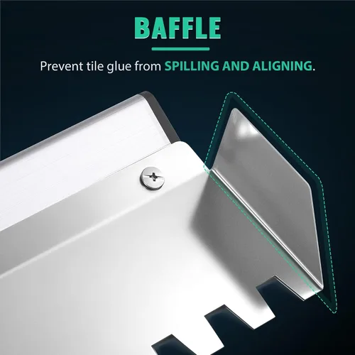Vista 4 de Tile Tools - Paleta cuadrada de muesca de 29.5 in/30 pulgadas, suelo de baldosas grandes Reinforced Steel Blade, Deep Notch Design, Comfortable